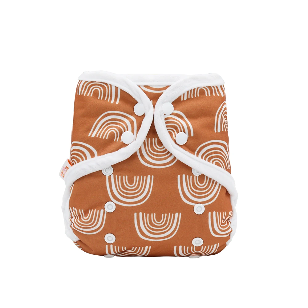 2022 модные многоразовые регулируемые тканевые подгузники для младенцев с радужными узорами, украшение