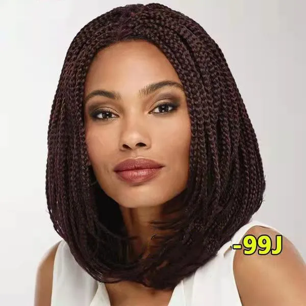 Short Bob Synthetic Hair Wigs Dreadlocks Crochet Hair Box Braid Wigs For Women