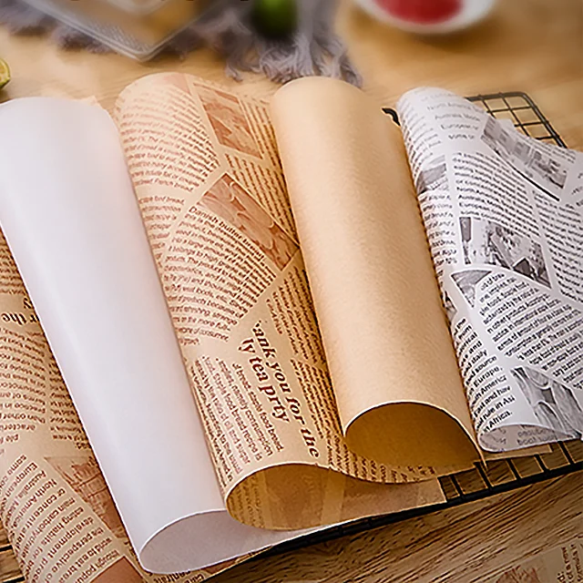 Wholesale Customized oil proof Wrap Paper Hamburger Sandwich paper Greaseproof Deli Wrapping Wax Paper