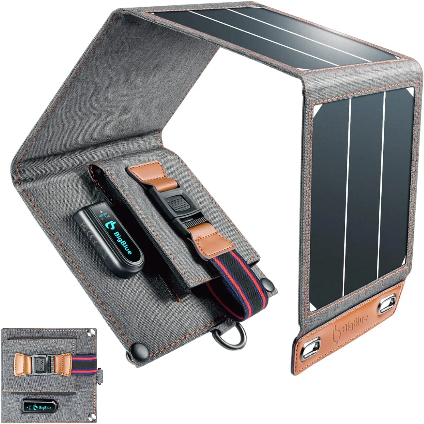 28W Foldable Solar Charger Portable Folding Solar Panel Handbag  for the Venture, Self-driving Trip,Camping Travelling