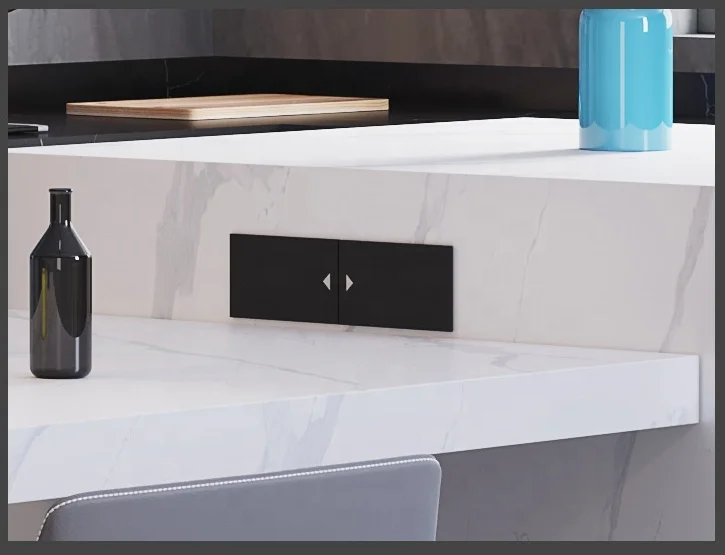 Retractable slate island modern minimalist open kitchen island bar slate dining table island integrated