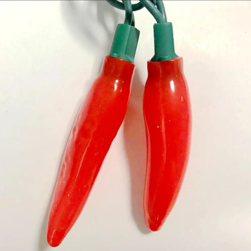 UL Listed 10Ct Orange LED Chili Pepper Summer Patio String Lights