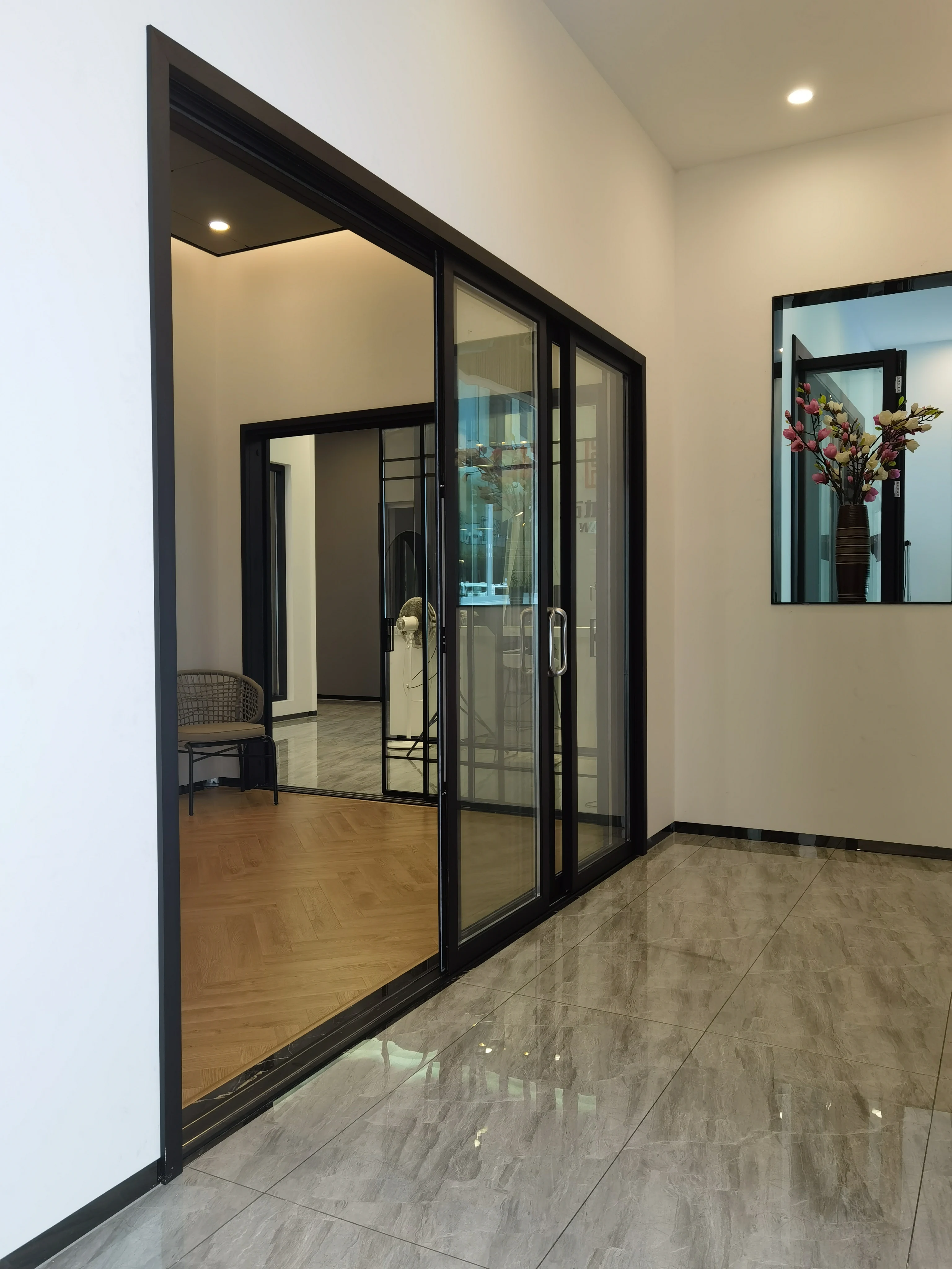 Factory Price Bifold Interior Double Glazed Aluminum Glass Sliding Door