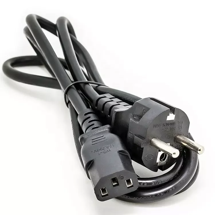 1.2m 1.5m 1.8m High Quality 2 Pin Ac Europe Power Plug Cable Wholesale Eu Ac Power Cord For Laptop Desktop Computer Power