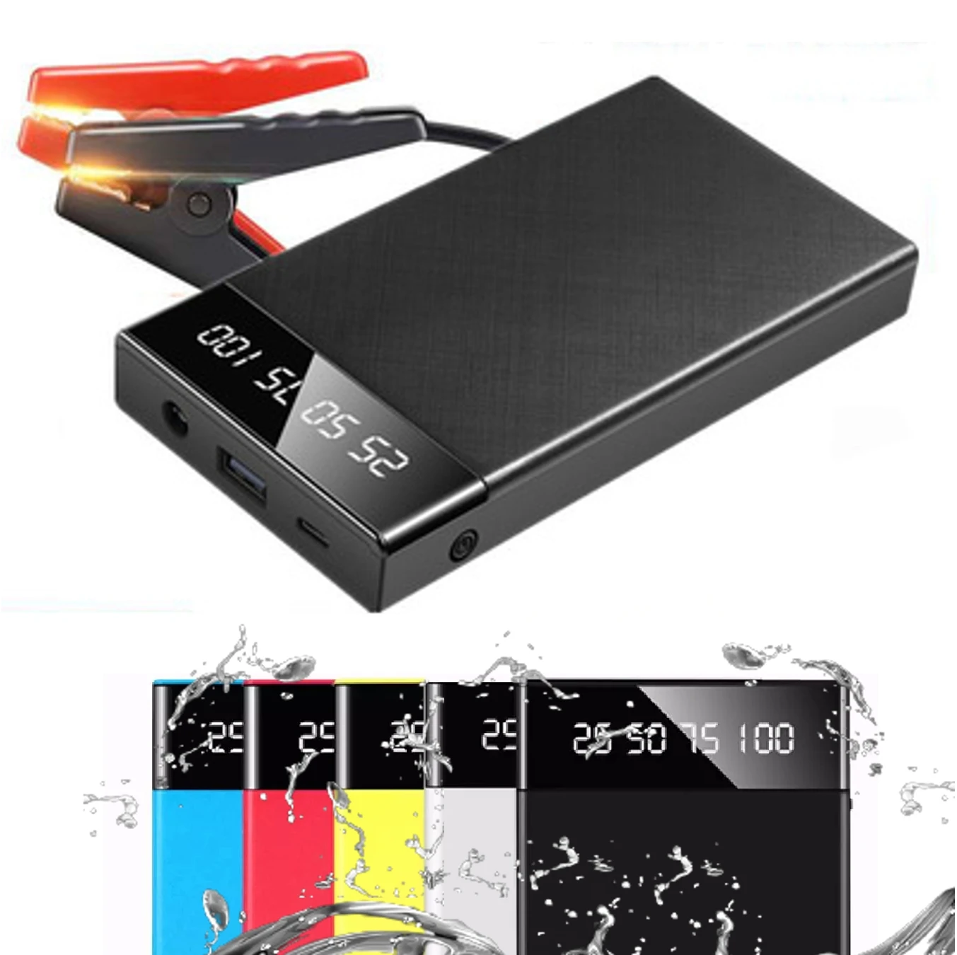 Car High Power Jump Starter 12v 8000/12000mah 400a Peak Current Car For 3.4l/5.0l Emergency Car Battery Jump Starter