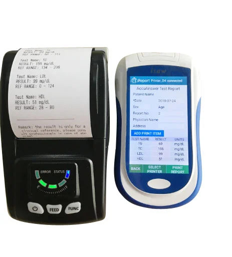 Lithium battery hemoglobin meter lipid profile triglyceride cholesterol glucose diabetic machine