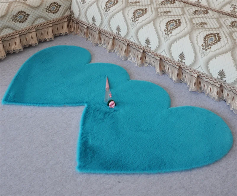 Heart shape fur rug large 2x2 soft meter faux fur rug sheepskin 8x10 rugs living room fluffy and fur