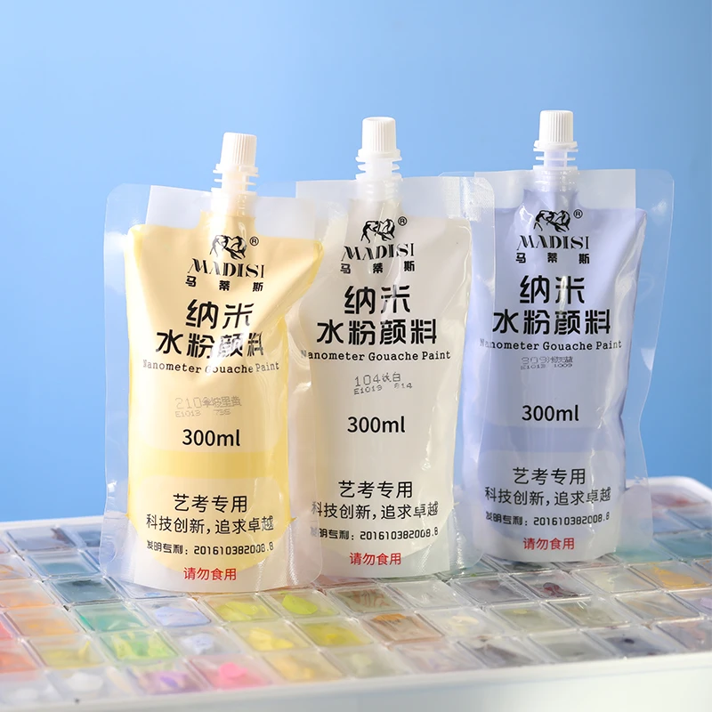 Factory Custom Professional Gouache Paint  300ml 4 Colors Bagged Children Gouache Paint Set