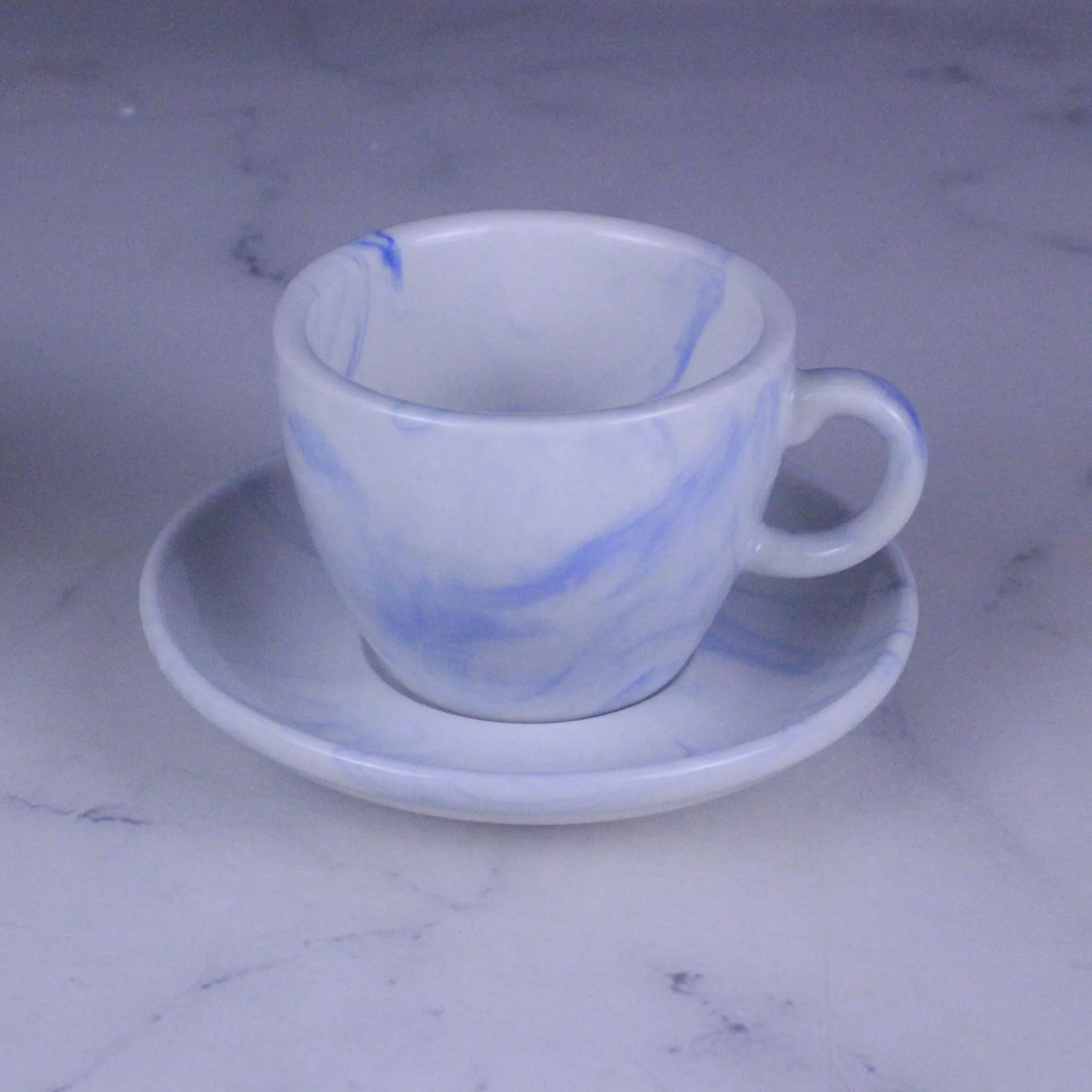 Simple Custom Marble Colors Cappuccino Ceramic Espresso Coffee Cup and Saucer Sets for Restaurant