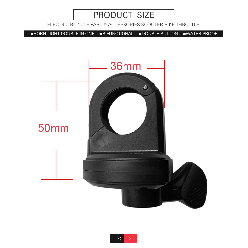 Electric Bicycle Quick Thumb Throttle TT-008 Right Handlebar 3Pin Waterproof SM Connector Ebike Thumb Throttle