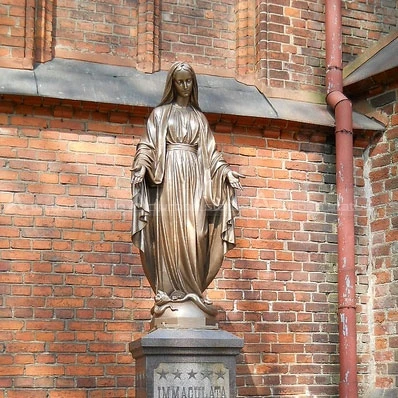 Antique new design  Custom Garden life size bronze Religious  virgin mary lawn statue for Square statue mary sculpture