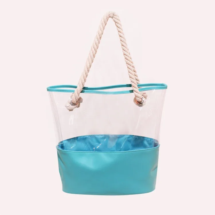 Beach Luxury Small Custom Clear Recycled Hand Tote Bags Customized Urban Design Imitation Designer Women for Kids Lady No Zipper
