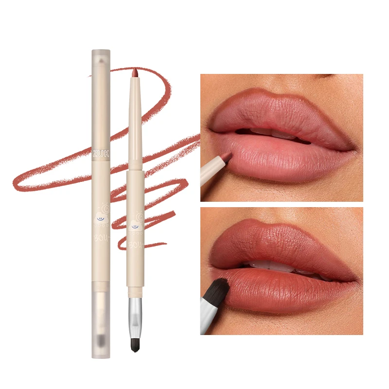 Pudaier Waterproof  Velvet Matte Double Ended Lip Liner Pencil Waterproof Lipstick Cream High Pigment Creamy Lipstick Makeup