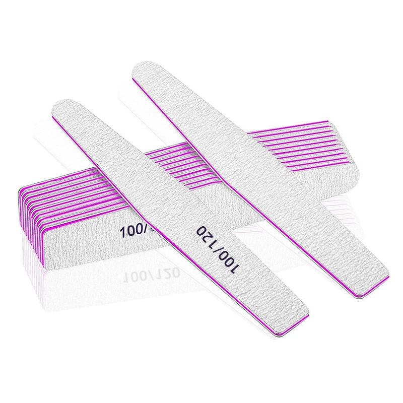 Professional Dual-Sided 100/180 zebra Grit Nail File Rhombus Emery Board for Effective Nail Buffering