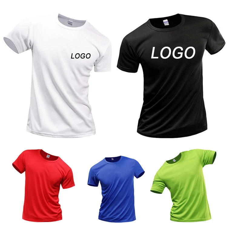 Dry Fit T Shirt 100% Polyester T Shirt Sublimation Blanks Tshirt with Logo Custom Logo Printed T Shirt Men Plain T-shirt for Men