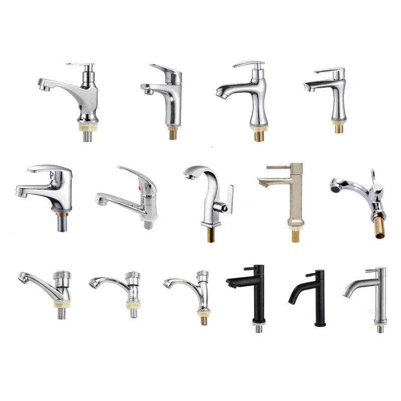 Basic Design Bathroom Basin Faucet Zinc Stainless Steel Single Handle Solid Copper for Project Apartment