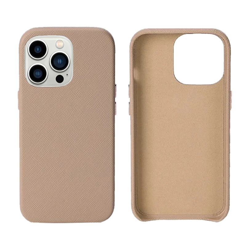 Monogram small business saffiano warp edge full cover mobile phone case for iPhone 14 13 12 11 pro