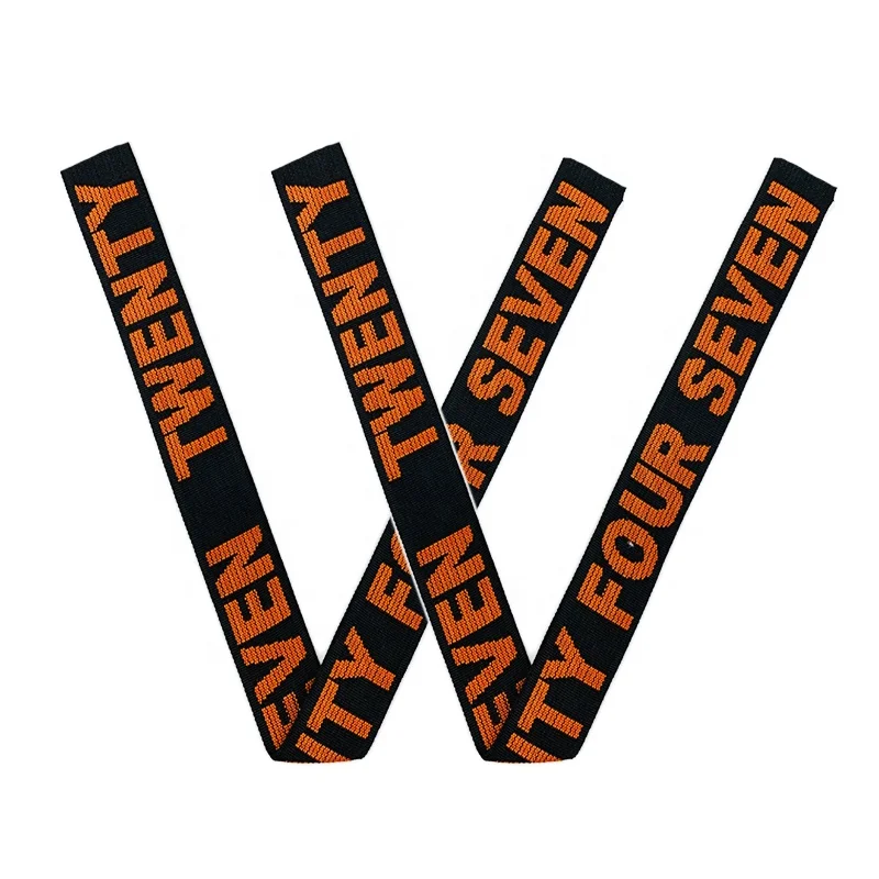 4CM Custom Polyester Fabric Embroidered Dacron Band Terylene Jacquard Nylon Pants Webbing Strap With Logo