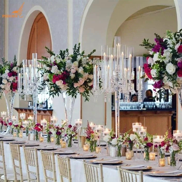 clear 9 holders wedding glass tubes candle stand crystal candle holders centerpieces wholesale