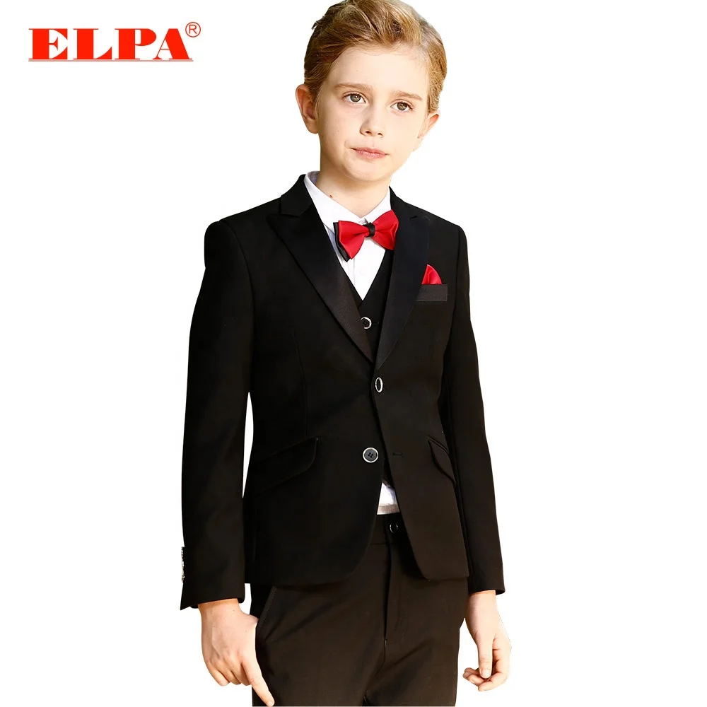 
ELPA designer 3 piece kids boys black formal tuxedo party wedding ceremonial suits set for children boys 