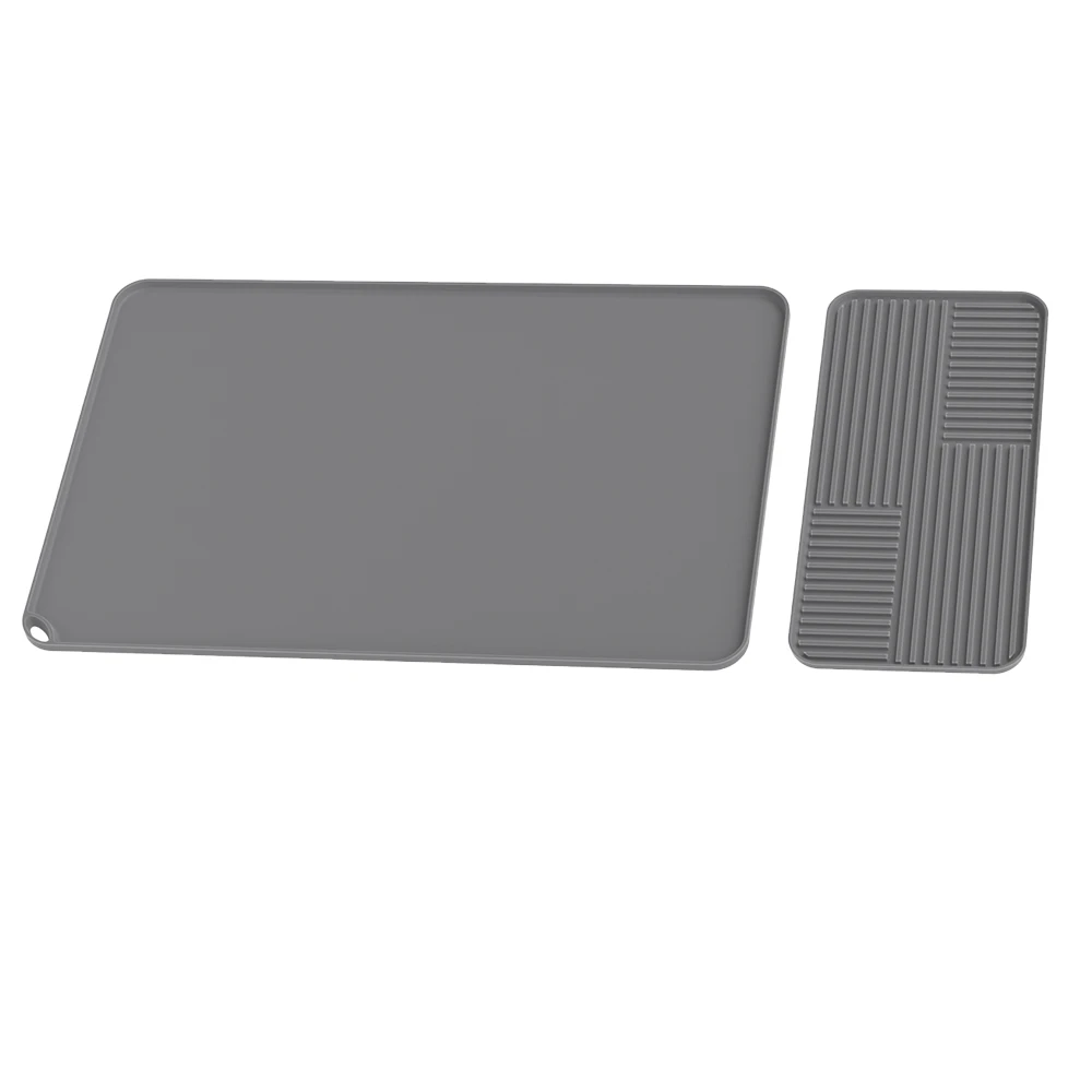 2024 Multi-use Silicone Coffee Bar Mat Removable Dish Drying Mat Coffee Bar Mat with Raised Edges