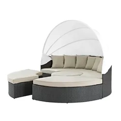 Hotel Poolside Furniture Rattan Wicker Daybed Villa Garden Furniture Leisure Sun Bed Sofa Bed