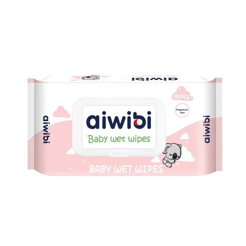Aiwibi premium customized disposable soft newborn baby skin friendly organic RO pure water baby wipes wholesale manufacturer