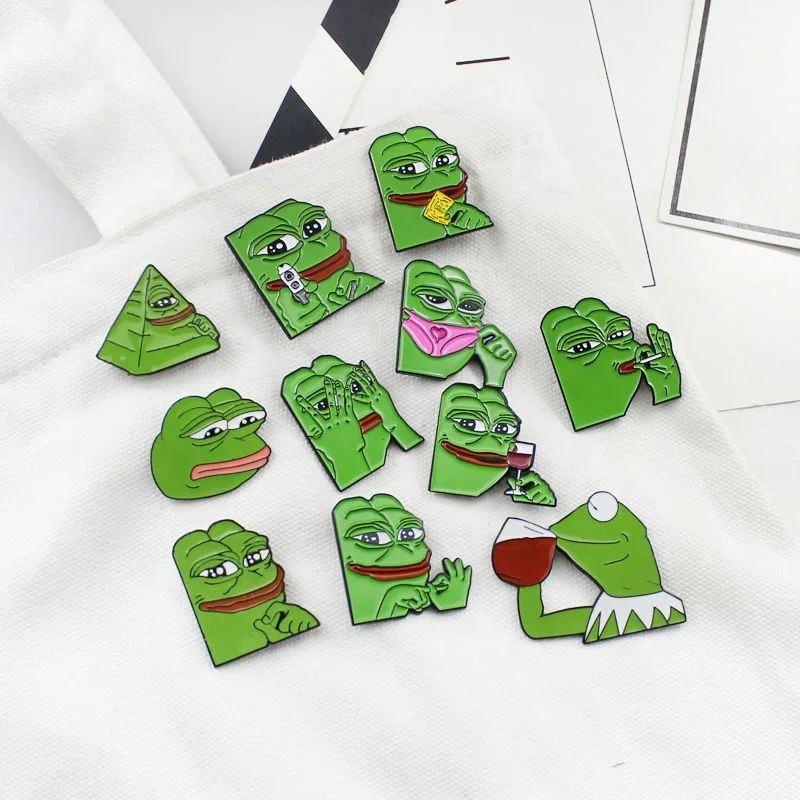 Brooches Pin Custom Pepe The Frog Metal Pins Badges Fashion Jewelry Cartoon Anime Pins