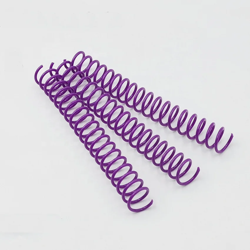 YPS Free Sample Purple Color PVC Plastic Single Loop Spiral Binding Coil Plastic Rings For Notebook and Calendar