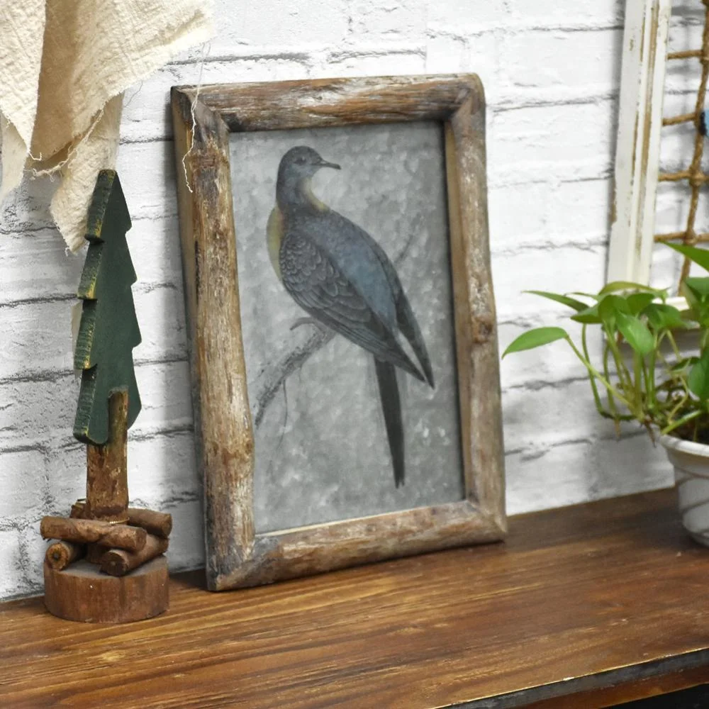 Luckywind Vintage Arts & Crafts Wood Frame Decorative Wall Hanging Plaque Antique Living Room Sign Metal Wall Art Decor For Wall