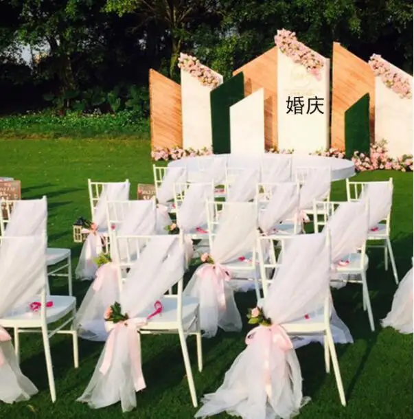 Wholesale  chiffon organza wedding chair sash chair cover decorations