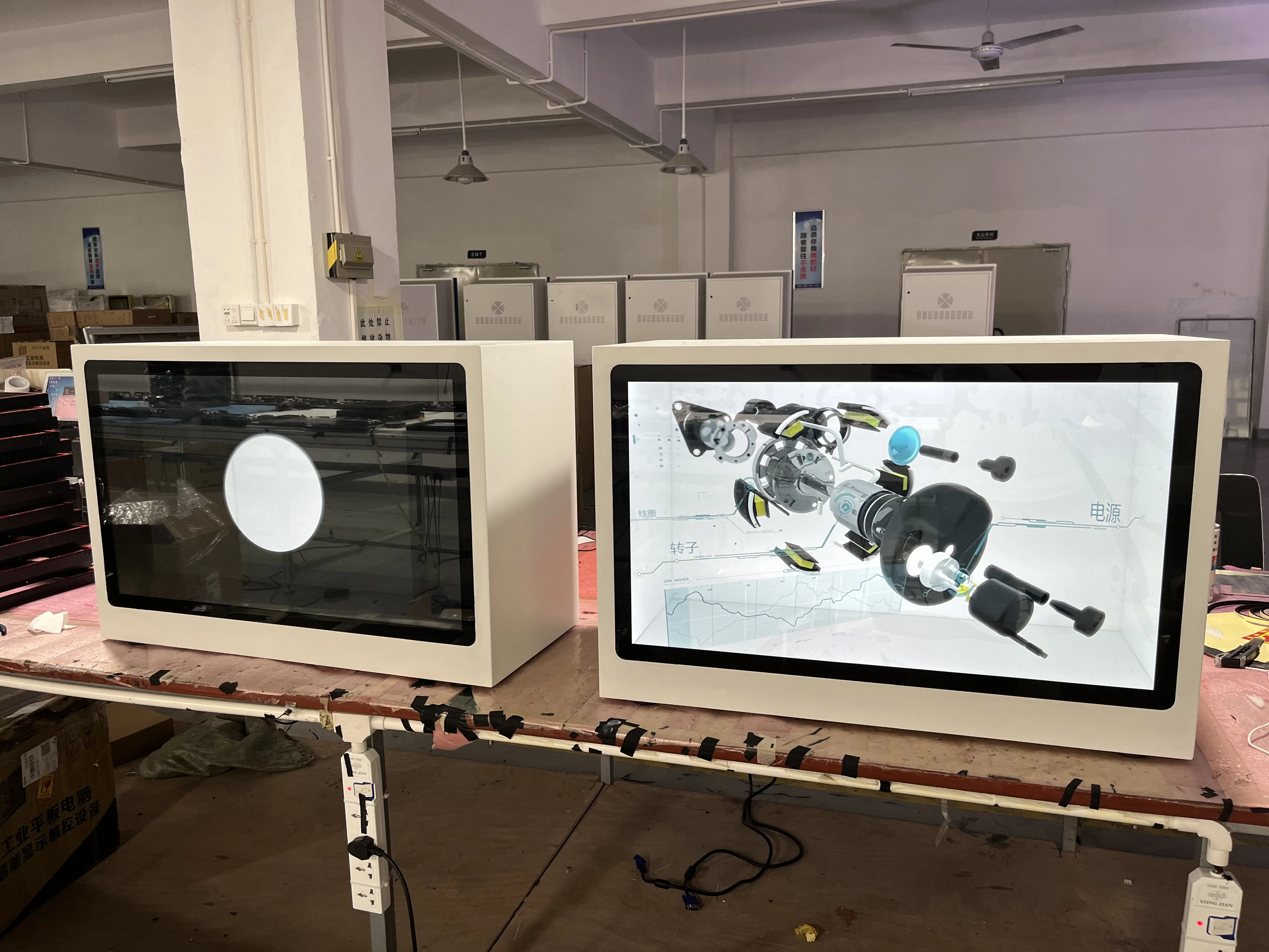 Full HD 3D Holographic showcase transparent lcd display advertising hologram 3d display