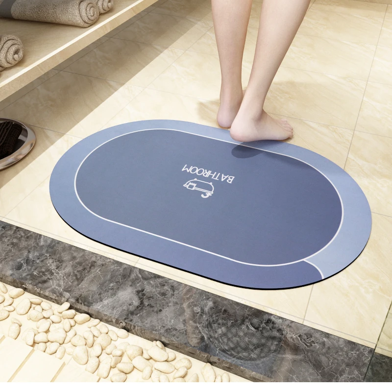 Eco-friendly Bath Mat Super  Water Absorbing Anti-slip  Bathroom Rug rubber door mat