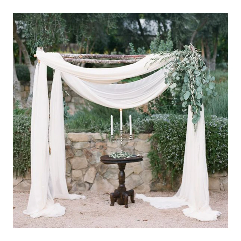 Wholesale dusty rose chiffon drape curtains wedding ceiling arch drapes