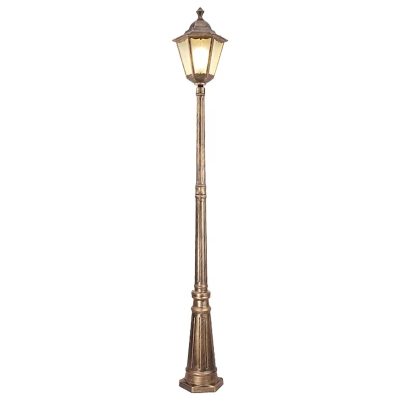 Professional manufacture outdoor decorative antique cast iron street lamp post led garden pole light