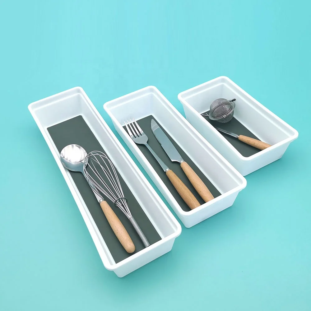 SY-846012  Non-slip Drawer Bin set Classic 3-Tray Bin Pack Multi-Purpose Kitchen Storage