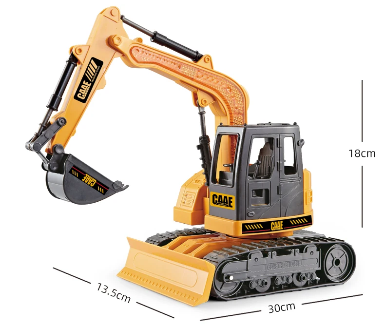2.4G Hz 8CH Gesture Remote Control Crawler Alloy Excavator 1:45 Rc Construction Toy Trucks Excavator With LED Colorful Light