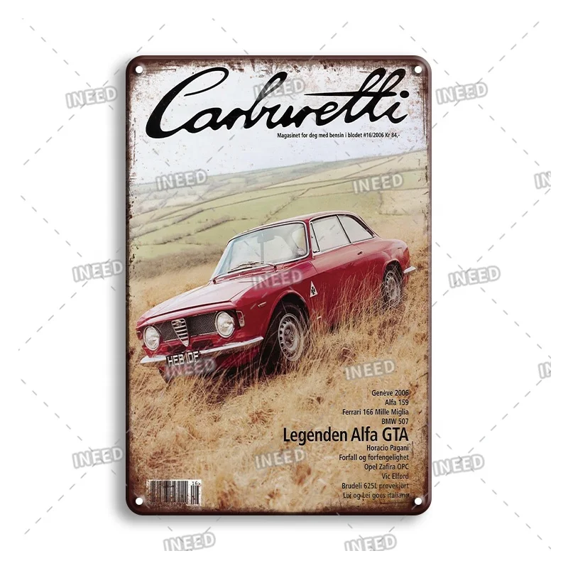Manufacturer custom 20*30cm antique styles old car images signs vintage decoration retro vintage metal signs  tin signs
