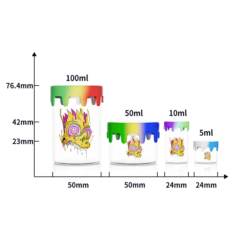 Factory price customized 5ML silicone container silicone jars wax container for wax oil/Silicone jar