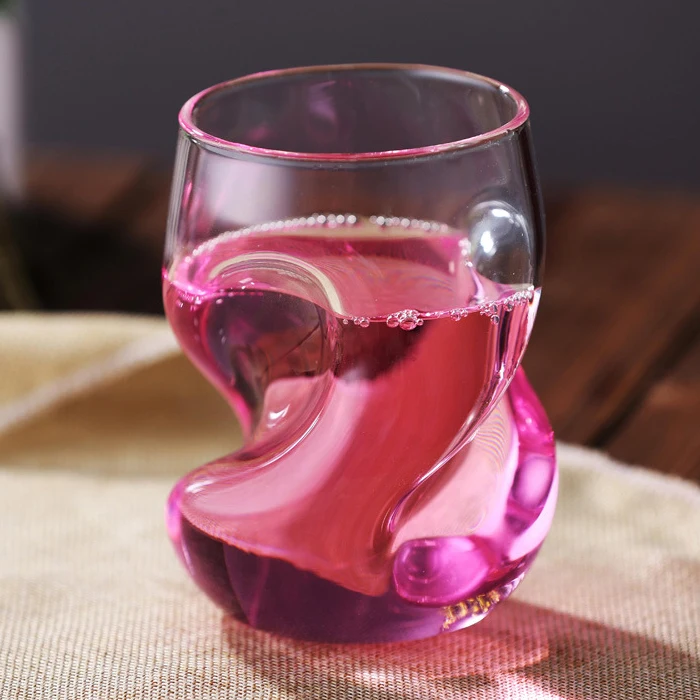 Factory handblown customize borosilicate glassware shot glass twisted whisky glass