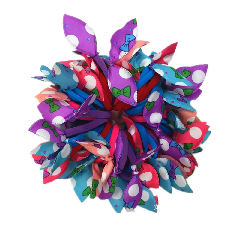 Various styles bulk cute  elastic hair tie for women Polka Dot Bow baby kids elastic hair bands