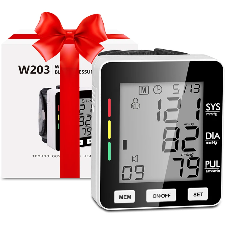ALESHON Home Portable BP Meter Black Lcd W203 Wrist Digital Blood Pressure Monitor