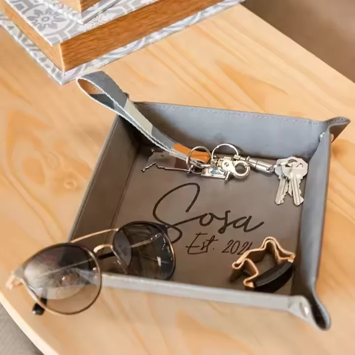 Высококачественный декоративный ресторанный кофейный кухонный органайзер для еды и чая квадратный лоток хранения кожзаменителя