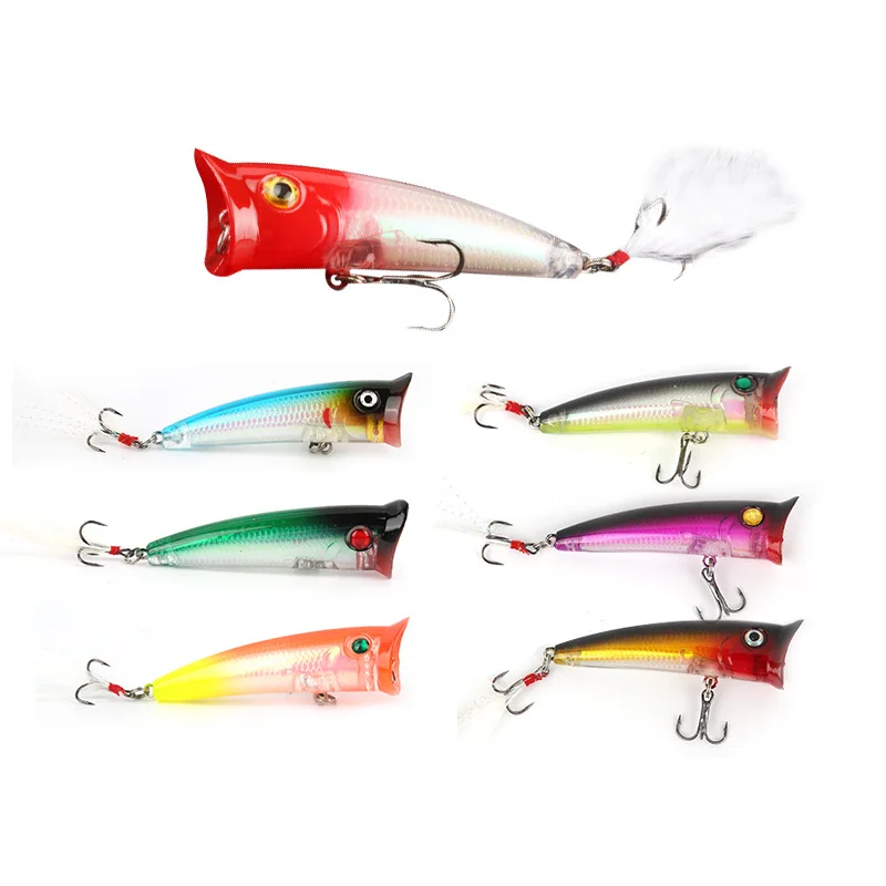 Peche lerrue Floating Popper Lure top water Hard Artificial Bait bkk hooks popper Fishing Lures