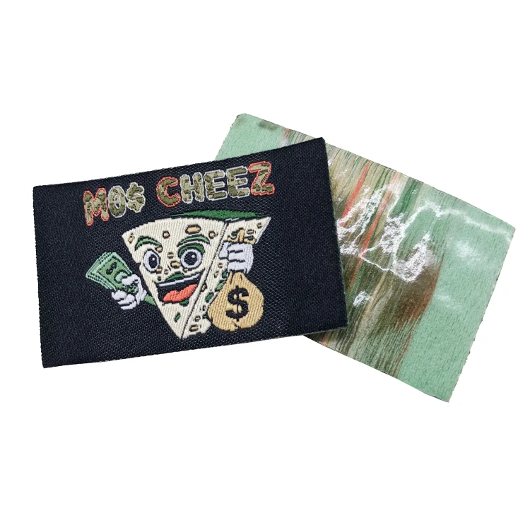 High Quality Woven Label Tags Custom Logo Name Heat Press Woven Labels
