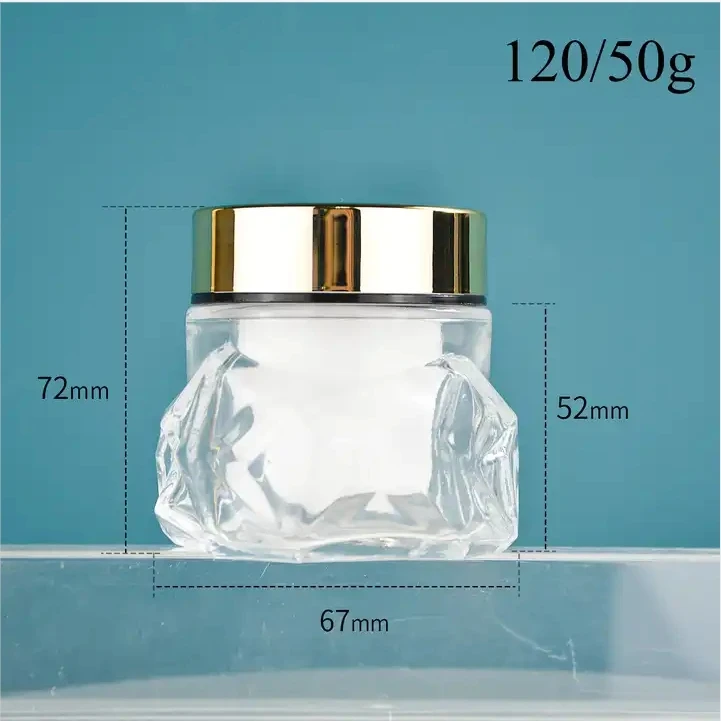 Factory Oem Luxury Cosmetic Glass Jars Suppliers With Box Clear  Cosmetic Lotion Containers Empty Cream Glass Jars