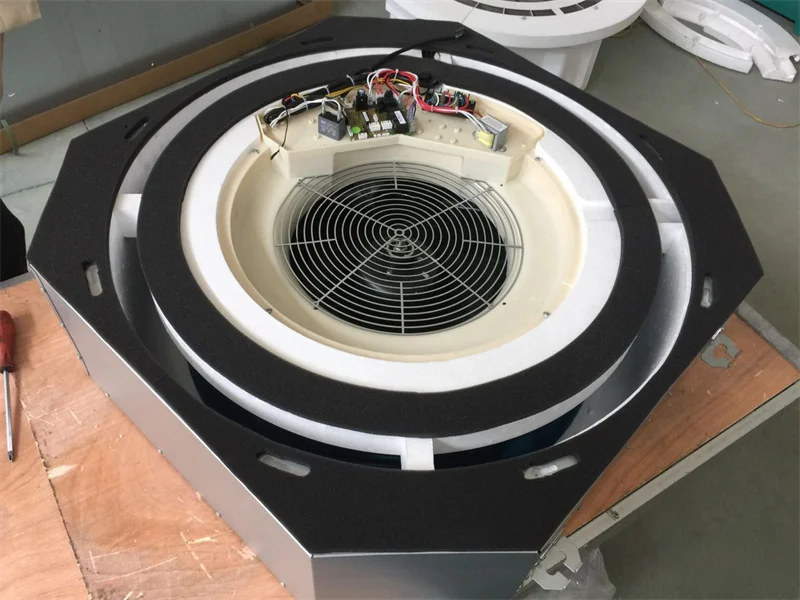 CE Certification 360 Outlet Round Shape Fan Coil Unit card Wind Outlet FCU Air Conditioner Cooling Fan Coil Unit Ceiling