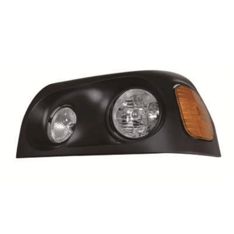 RH Headlight, Halogen w/Turn Light, Black Bezel, 1996-2010, Freightliner Century