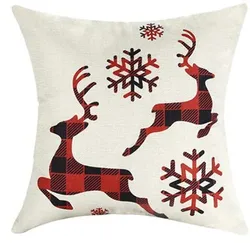 The new Christmas pillowcase  hot seller Red plaid Christmas elk tree pillow ornaments