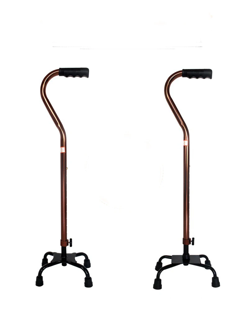 Lightweight T-shaped Handle Telescopic Cane with Adjustable Height Four-Legged Walking Stick for Elderly People